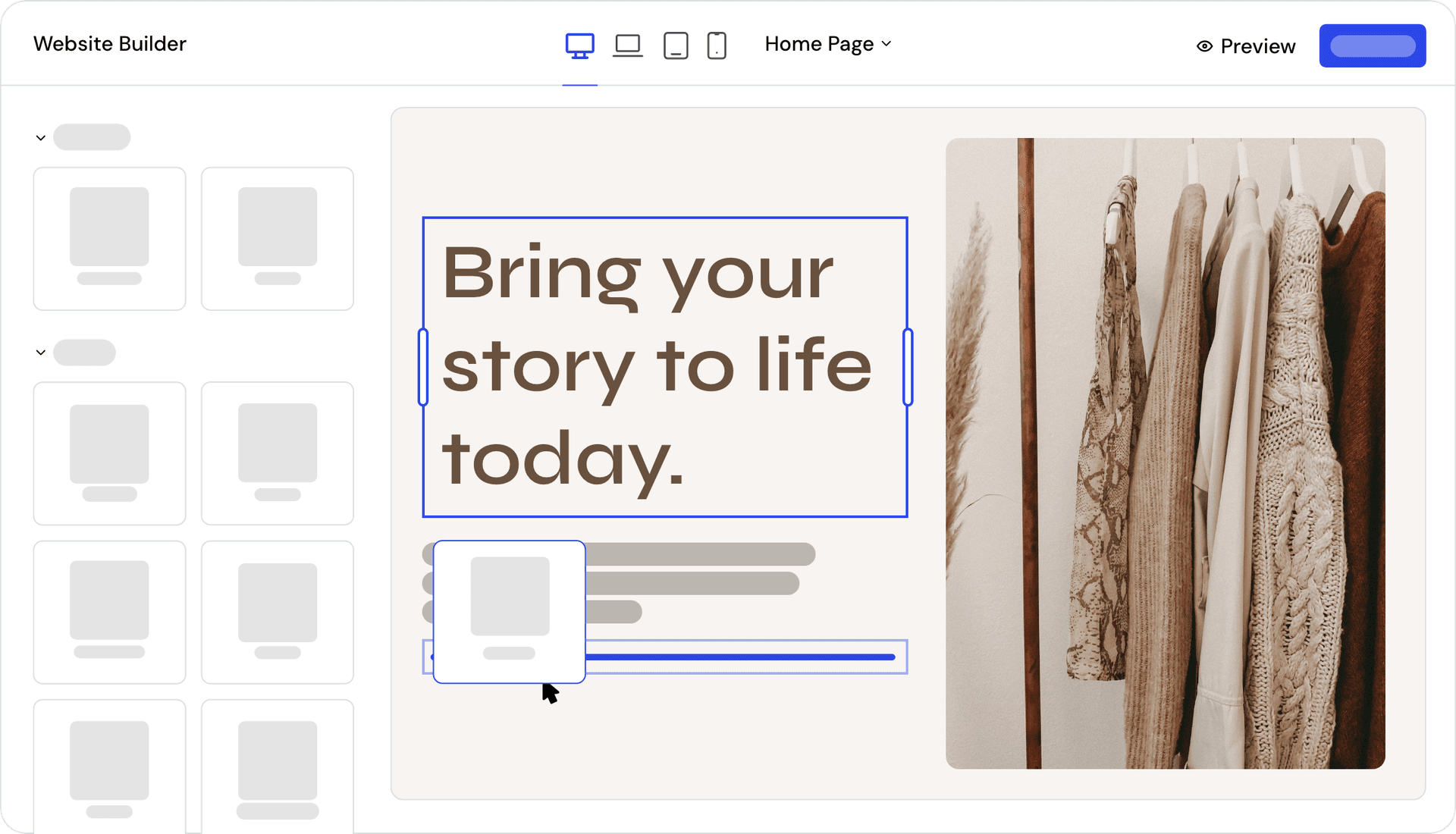 Get your website online in minutes with our website builder!